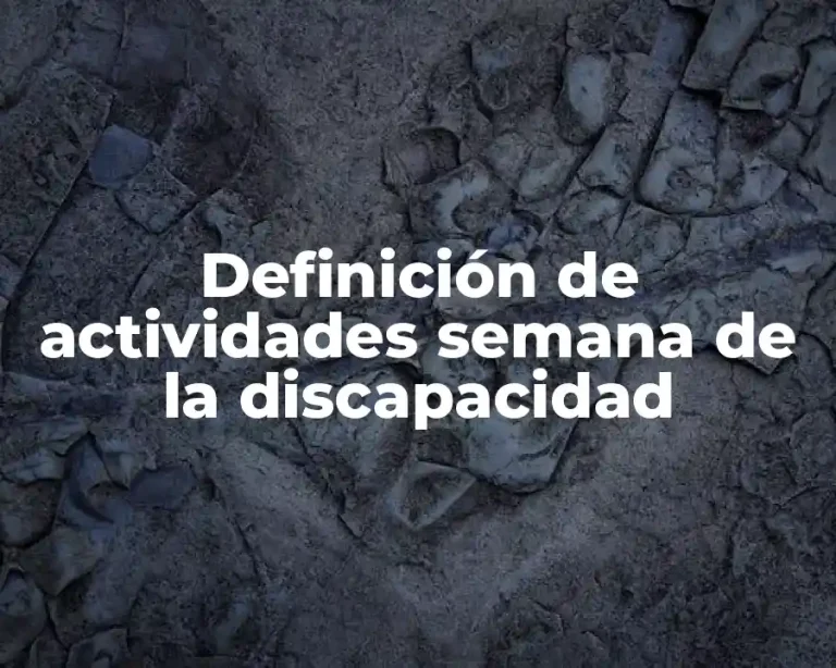 Definición de actividades semana de la discapacidad