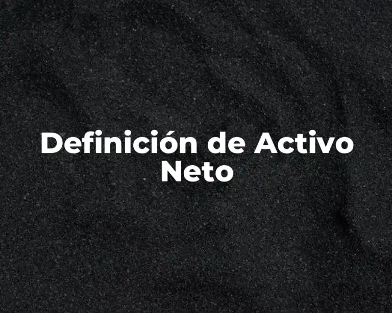 Definición de Activo Neto