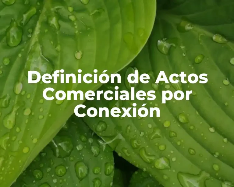 Definición de Actos Comerciales por Conexión