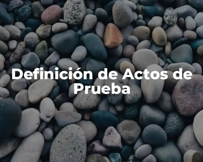 Definición de Actos de Prueba
