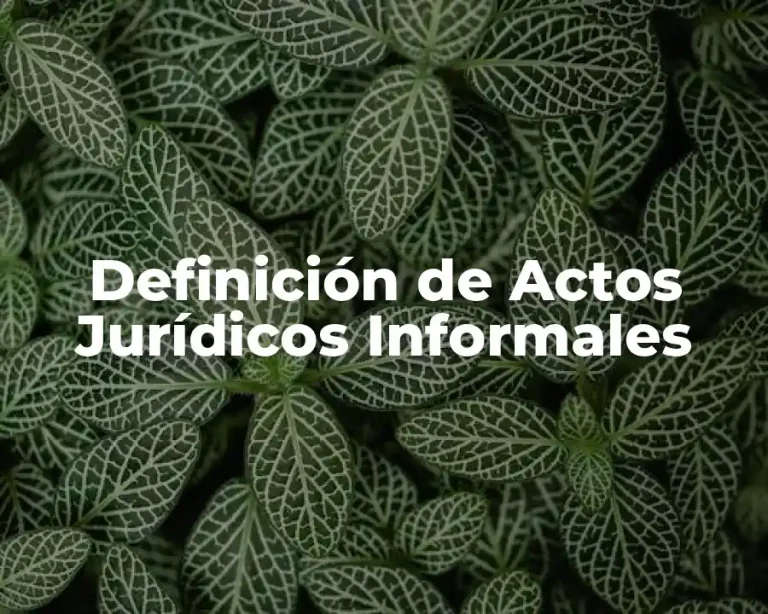 Definición de Actos Jurídicos Informales