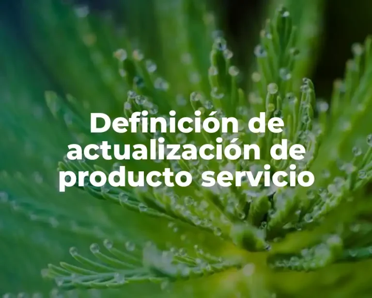 Definición de actualización de producto servicio