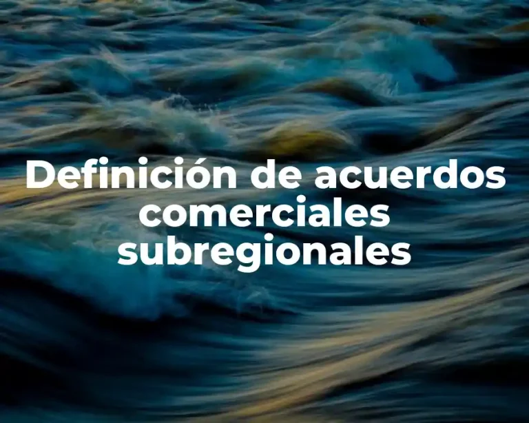 Definición de acuerdos comerciales subregionales
