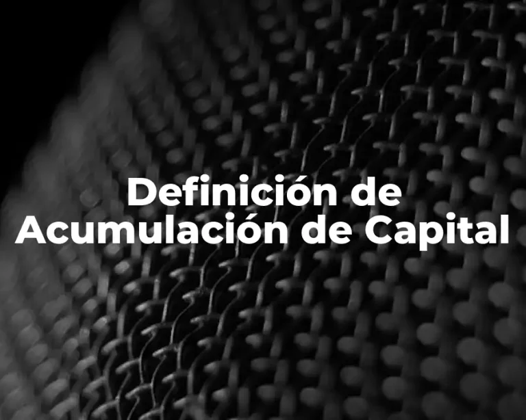 Definición de Acumulación de Capital