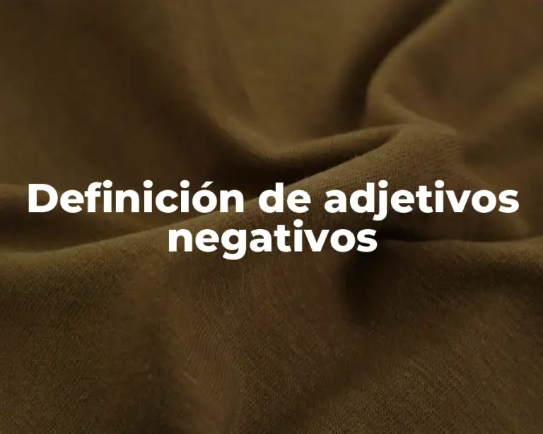 Definición de adjetivos negativos