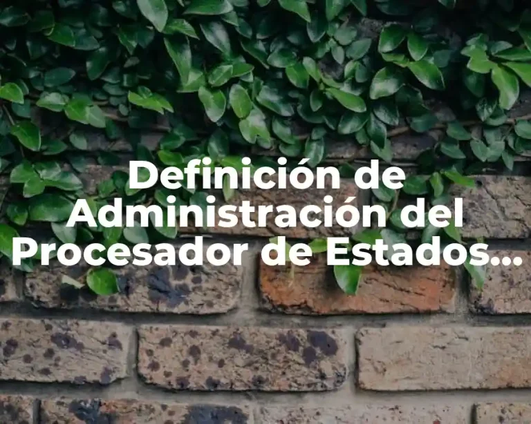 Definición de Administración del Procesador de Estados de Proceso