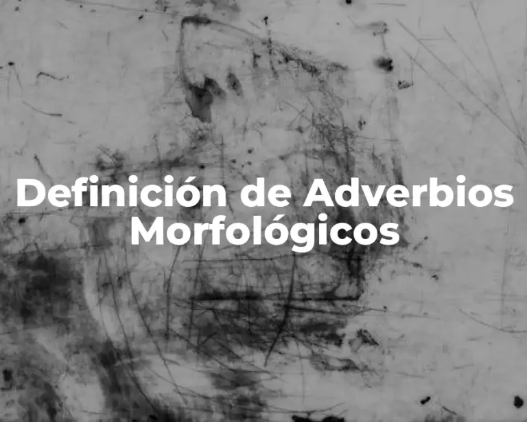 Definición de Adverbios Morfológicos