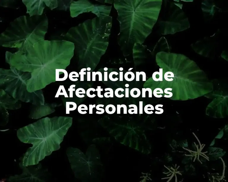 Definición de Afectaciones Personales