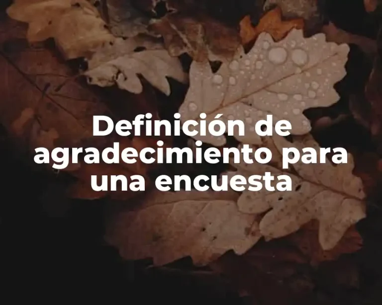 Definición de agradecimiento para una encuesta