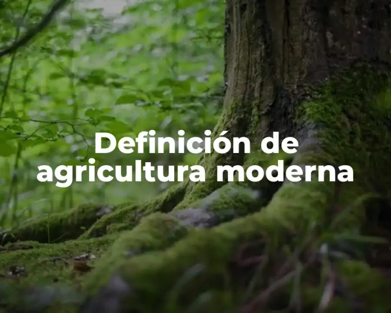 Definición de agricultura moderna