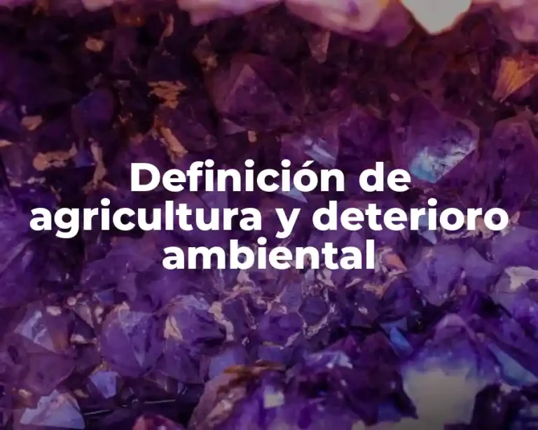 Definición de agricultura y deterioro ambiental