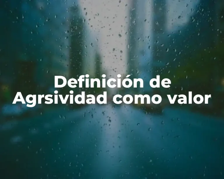 Definición de Agrsividad como valor