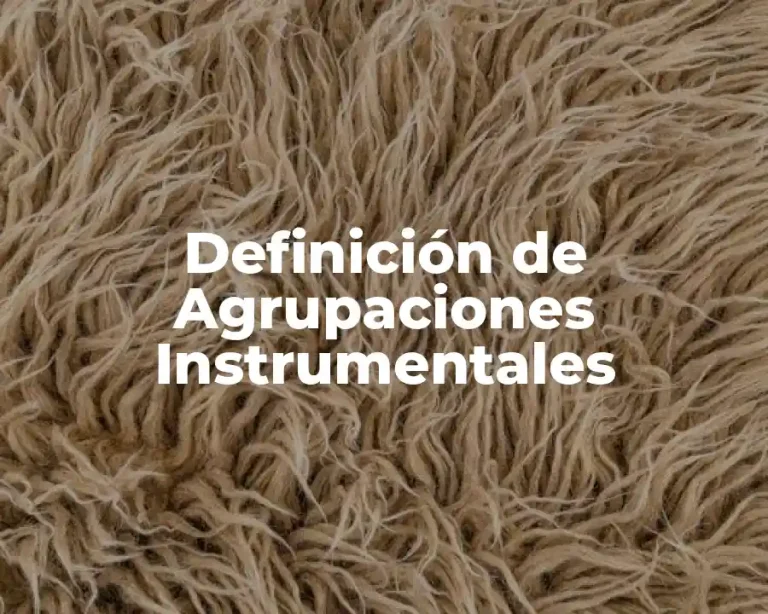 Definición de Agrupaciones Instrumentales