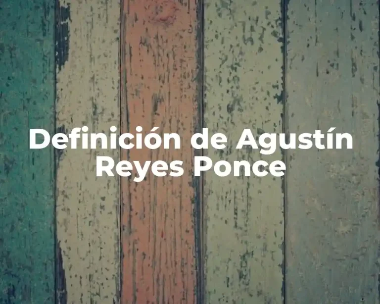 Definición de Agustín Reyes Ponce