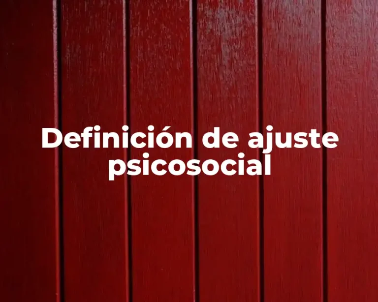 Definición de ajuste psicosocial