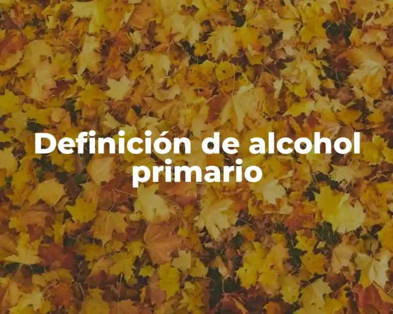 Definición de alcohol primario