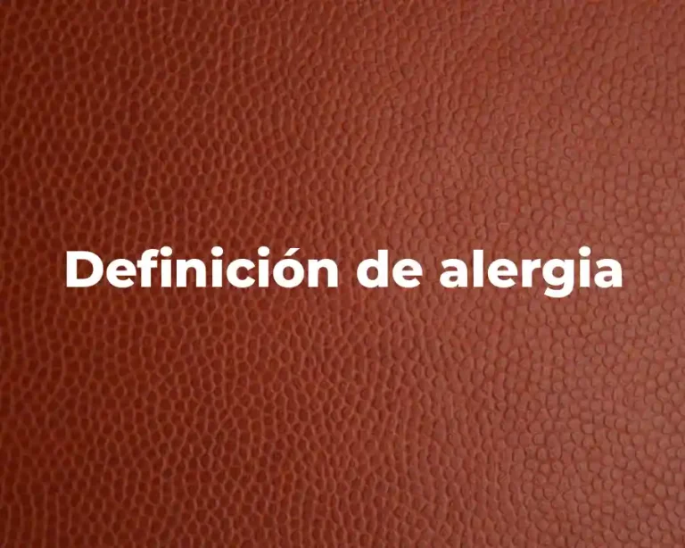 Definición de alergia