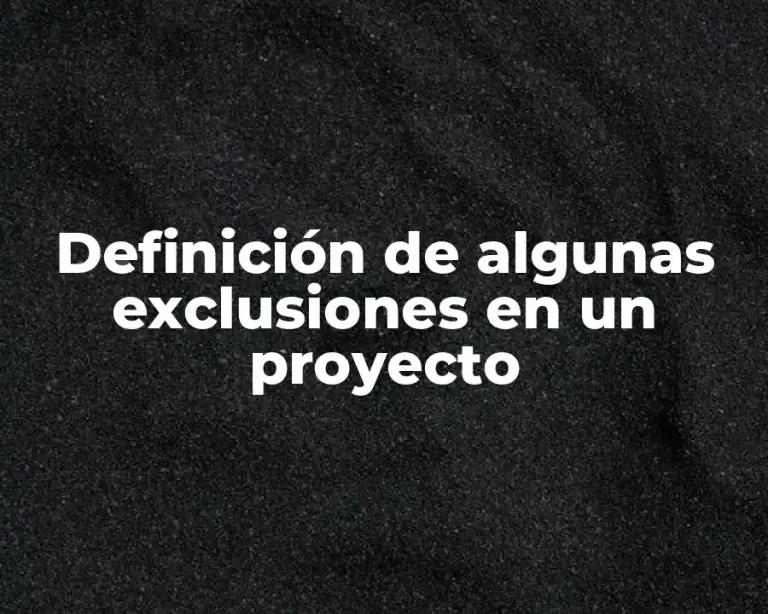 Definición de algunas exclusiones en un proyecto