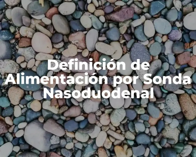 Definición de Alimentación por Sonda Nasoduodenal