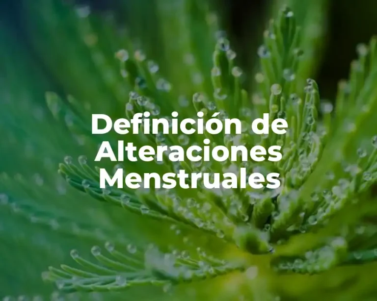 Definición de Alteraciones Menstruales
