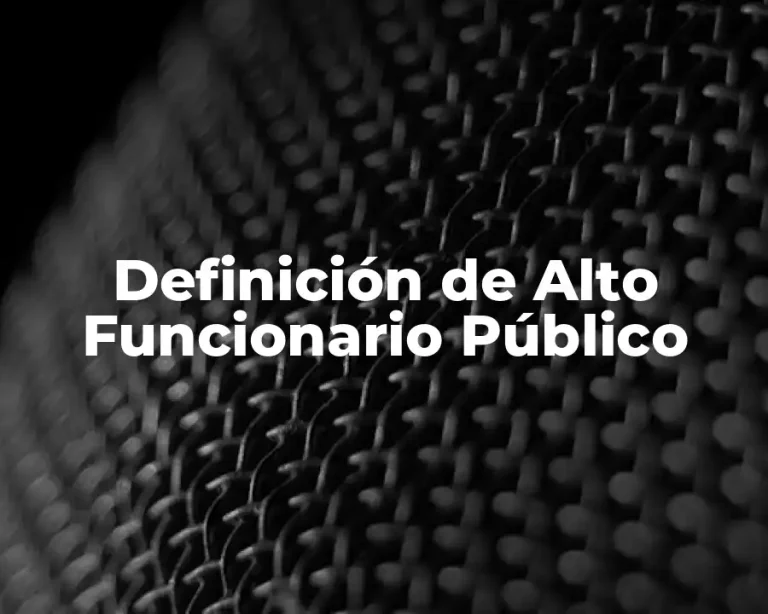 Definición de Alto Funcionario Público