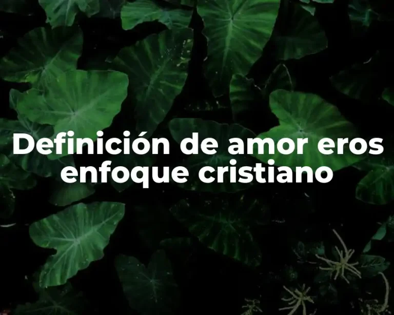 Definición de amor eros enfoque cristiano