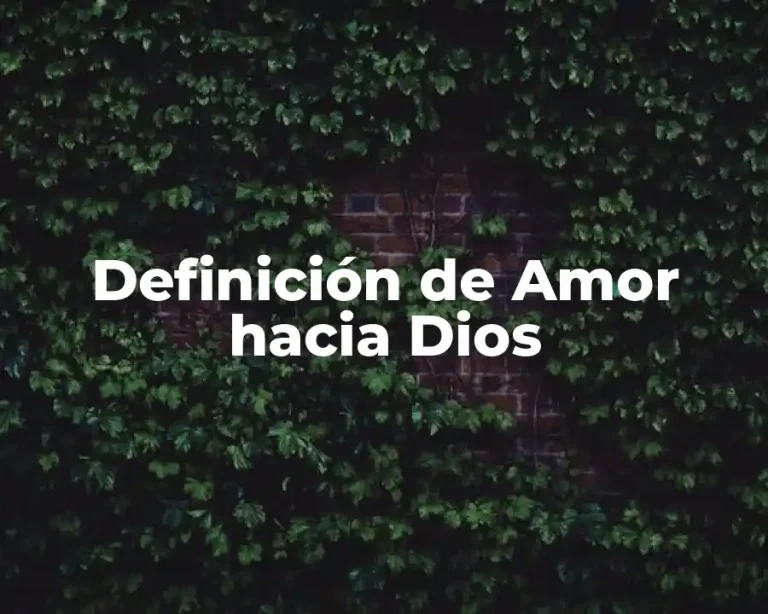 Definición de Amor hacia Dios