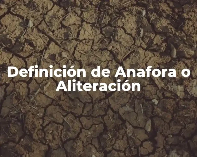 Definición de Anafora o Aliteración