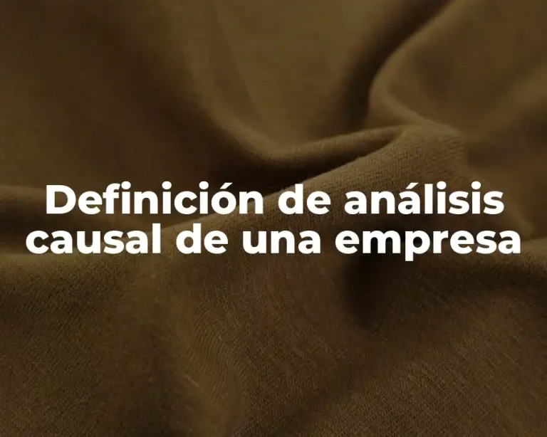 Definición de análisis causal de una empresa