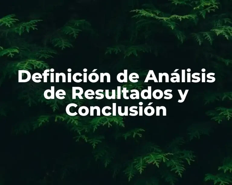 Definición de Análisis de Resultados y Conclusión
