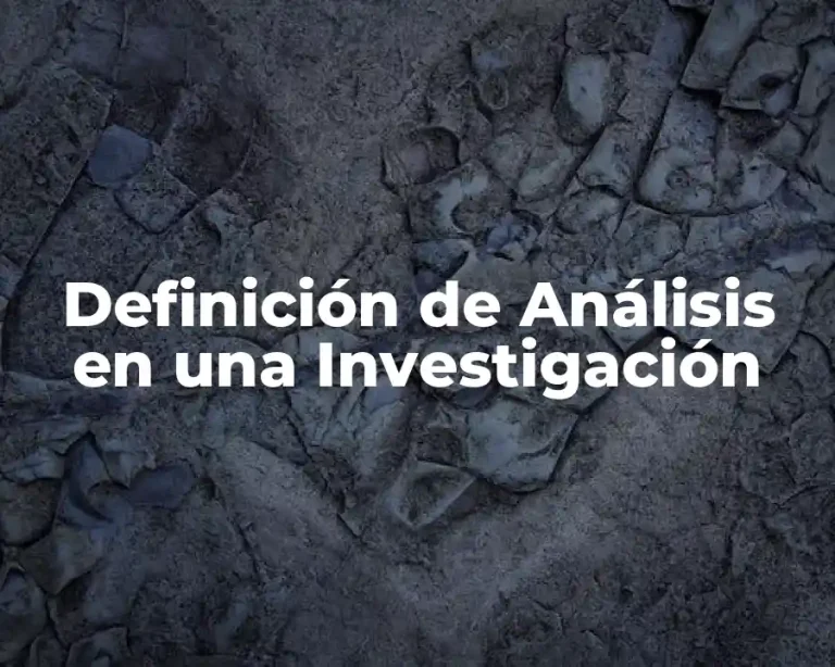 Definición de Análisis en una Investigación