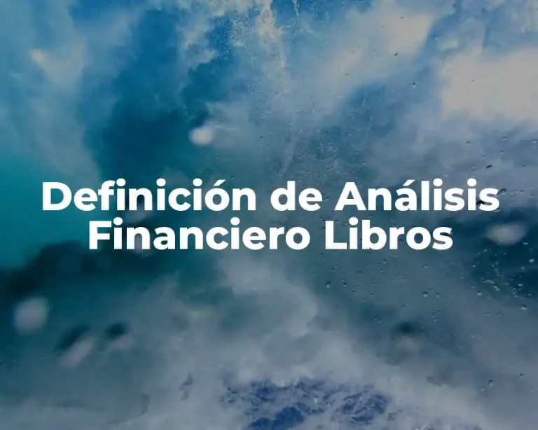 Definición de Análisis Financiero Libros