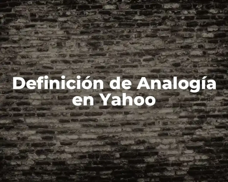 Definición de Analogía en Yahoo
