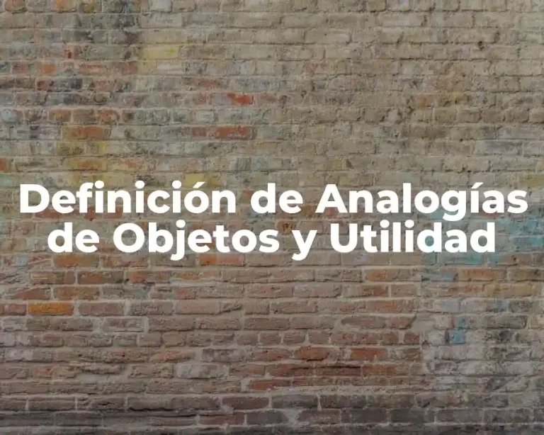 Definición de Analogías de Objetos y Utilidad