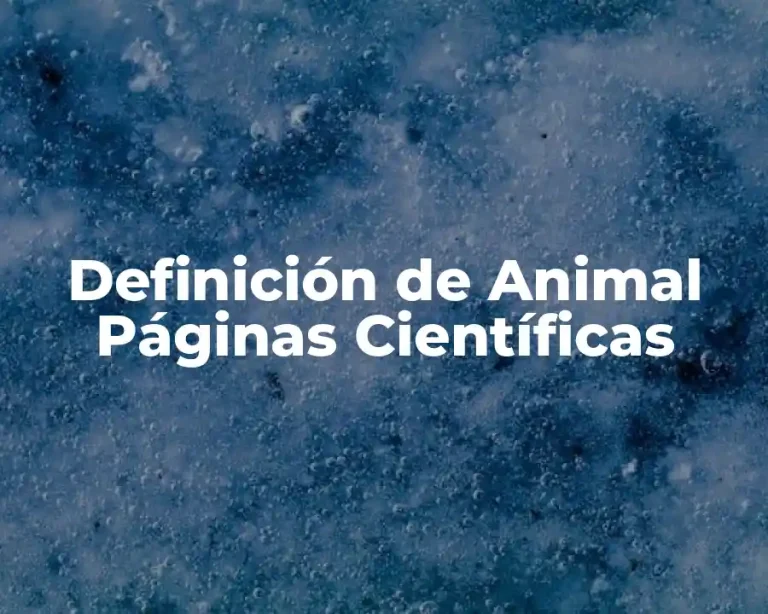 Definición de Animal Páginas Científicas