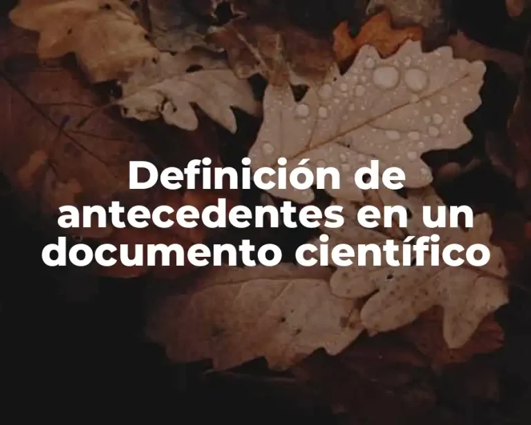 Definición de antecedentes en un documento científico