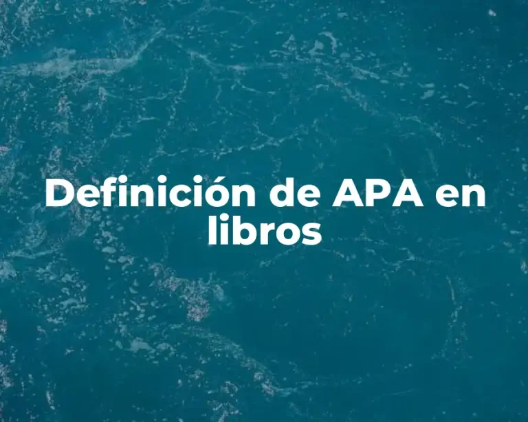 Definición de APA en libros