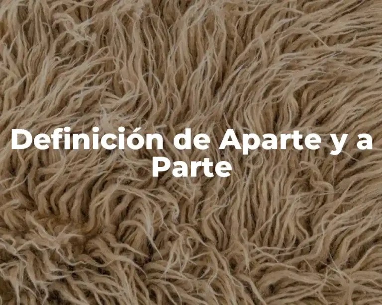 Definición de Aparte y a Parte