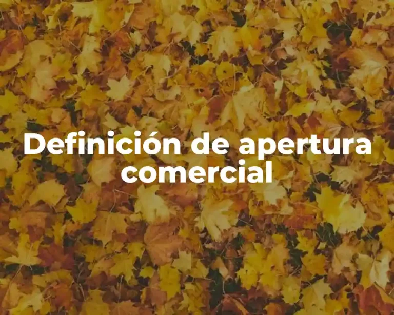 Definición de apertura comercial