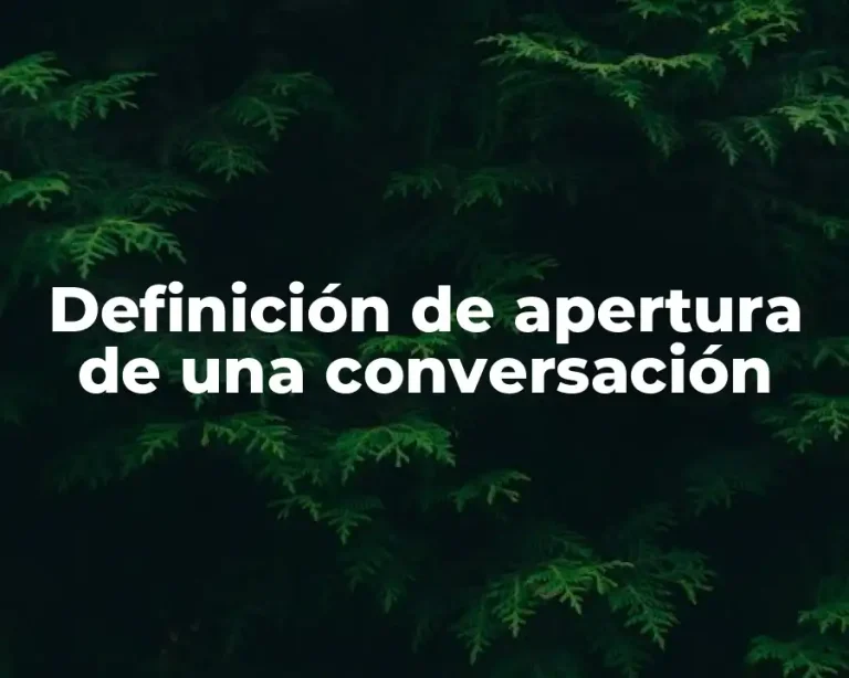 Definición de apertura de una conversación