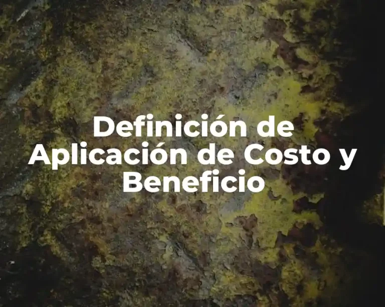 Definición de Aplicación de Costo y Beneficio