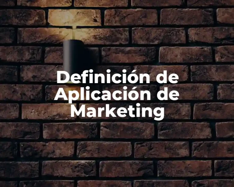 Definición de Aplicación de Marketing