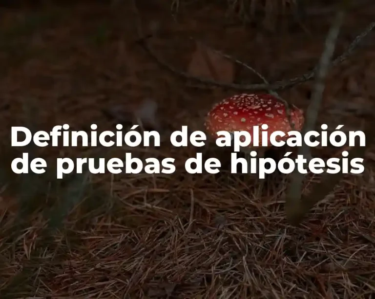 Definición de aplicación de pruebas de hipótesis