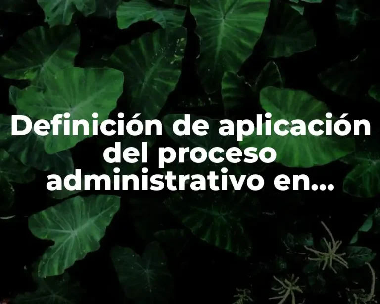 Definición de aplicación del proceso administrativo en arquitectura