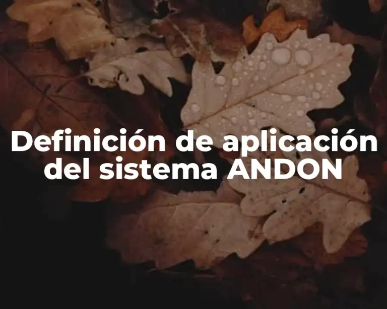 Definición de aplicación del sistema ANDON