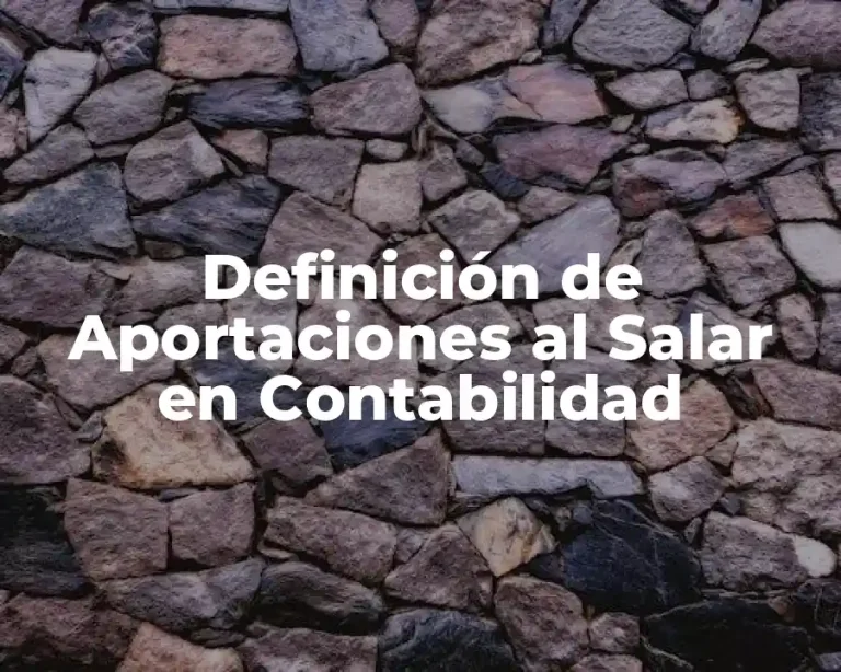 Definición de Aportaciones al Salar en Contabilidad