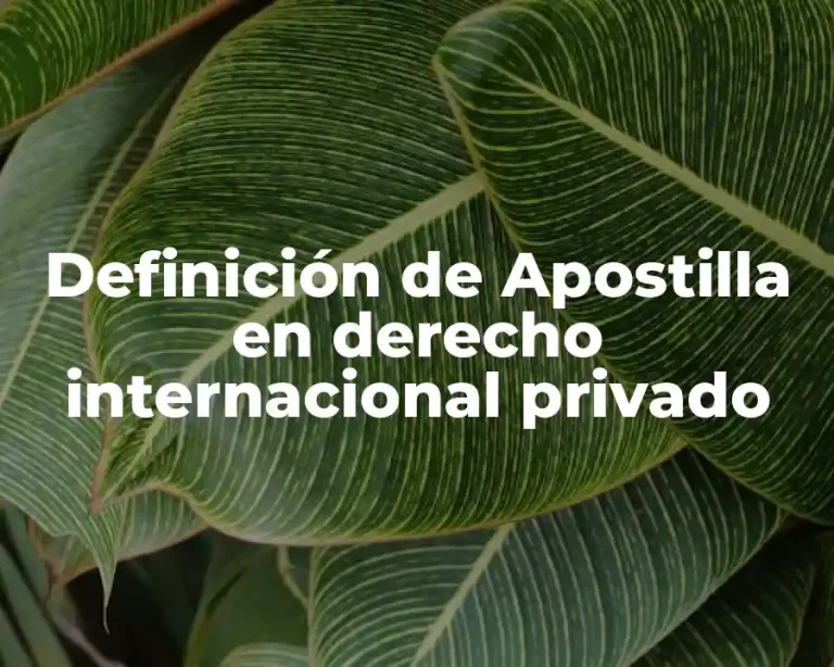 Definición de Apostilla en derecho internacional privado