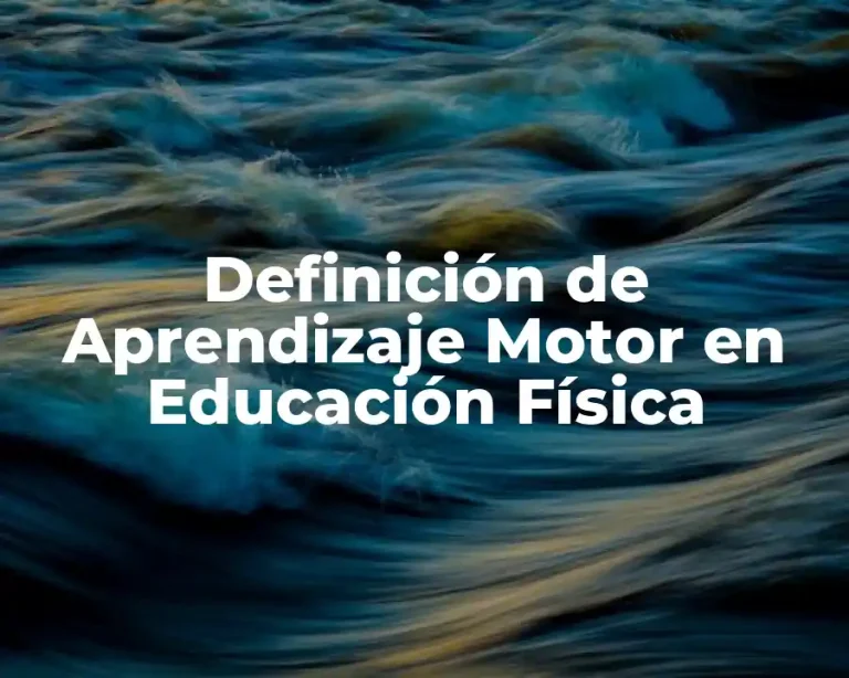 Definición de Aprendizaje Motor en Educación Física
