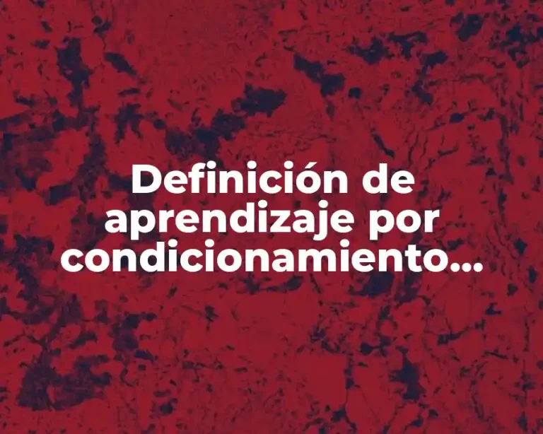 Definición de aprendizaje por condicionamiento contiguo