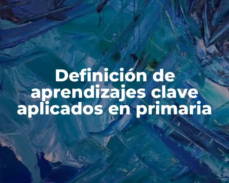 Definición de aprendizajes clave aplicados en primaria